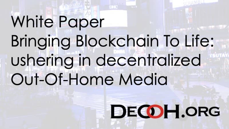 White Paper Released @ DeOOH.org